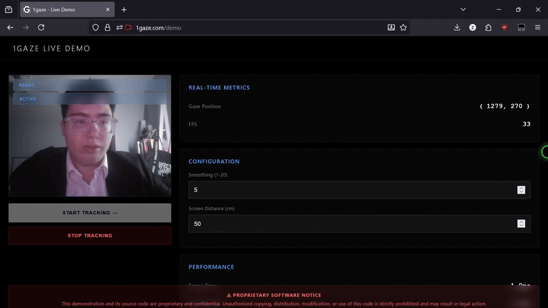 Real-time gaze tracking demonstration